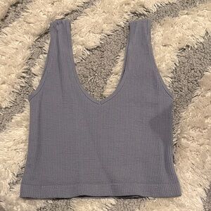 Women's Ribbed Knit Tank Top - baby blue